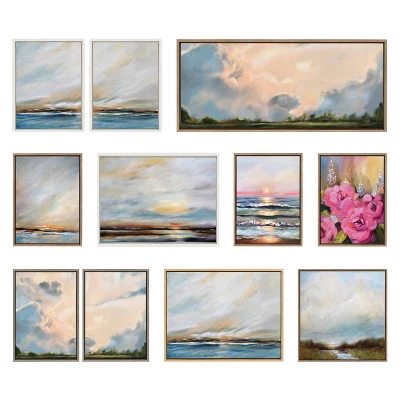 (Set Of 3) 18" X 24" Sylvie Carolina Sunset Framed Canvas By Mary Sparrow Gold - Kate & Laurel All Things Decor 3 (Set Of 3) 18" X 24" Sylvie Carolina Sunset Framed Canvas By Mary Sparrow Gold - Kate & Laurel All Things Decor - Image 3