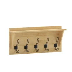 Merrick Lane Pine Wood 24 Inch Wall Mount Storage Rack With 5 Hanging Hooks And Upper Display Shelf 28 Merrick Lane Pine Wood 24 Inch Wall Mount Storage Rack With 5 Hanging Hooks And Upper Display Shelf -Safavieh Outlet Store GUEST 475d0a06 1f5c 49a2 bdc2 977bd3911d26
