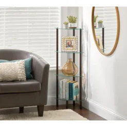 MDesign Household Floor Storage Corner Tower, 4 Tier