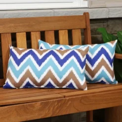 Sunnydaze Decor Sunnydaze Indoor/Outdoor Weather-Resistant Polyester Lumbar Decorative Pillow With Zipper Closure - 2pk