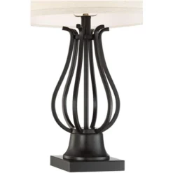 Regency Hill Hadley Modern Table Lamps Set Of 2 26" High Bronze With AC Power Outlet Light Brown Drum Shade For Bedroom Living Room Bedside House Desk -Safavieh Outlet Store GUEST 4985cbf1 192a 4257 8a2f bf3b52816c8a