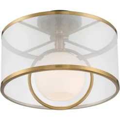 Possini Euro Design Carlyn Modern Art Deco Ceiling Light Semi Flush Mount Fixture 14" Wide Warm Brass Black Orb Organza Drum Shade For Bedroom Kitchen 10 Possini Euro Design Carlyn Modern Art Deco Ceiling Light Semi Flush Mount Fixture 14" Wide Warm Brass Black Orb Organza Drum Shade For Bedroom Kitchen -Safavieh Outlet Store GUEST 4acc925a 9848 4adf a072 26596db1590c