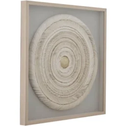 Dahlia Studios Natural Paper Ring 35 1/2" Square Shadow Box Framed Wall Art -Safavieh Outlet Store GUEST 4b8ddc49 a723 4117 a542 b358daef4982