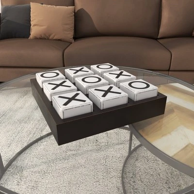 14" Contemporary Wooden Tic Tac Toe Sculpture Black - Olivia & May 16 14" Contemporary Wooden Tic Tac Toe Sculpture Black - Olivia & May - Image 16