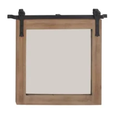 Wood Wall Mirror With Metal Hanging Rod Brown - Olivia & May -Safavieh Outlet Store GUEST 4d9a2f74 f872 4d83 8a75 4032e08194eb