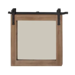 Wood Wall Mirror With Metal Hanging Rod Brown - Olivia & May -Safavieh Outlet Store GUEST 4e912022 cd7b 4f7f ba4f b88e8816b63b