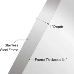 ANDY STAR Modern Decorative 24 X 36 Inch Rectangular Wall Mounted Hanging Bathroom Vanity Mirror With Stainless Steel Metal Frame, Polished Chrome -Safavieh Outlet Store GUEST 4f4eb466 ddd1 4ad4 9db9 46a63198f362