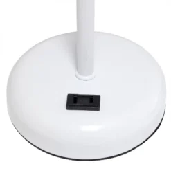 19.5" Bedside Power Outlet Base Metal Table Desk Lamp In White With Gray Fabric Shade - Creekwood Home -Safavieh Outlet Store GUEST 4fc05de6 dee0 41de a878 1eb4f661a37a