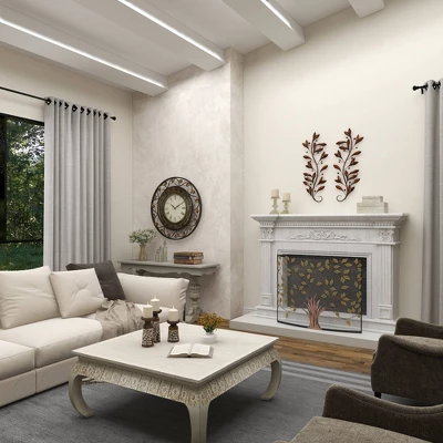 Metal Leaf Wall Decor Set Of 2 Brown - Olivia & May 2 Metal Leaf Wall Decor Set Of 2 Brown - Olivia & May - Image 2