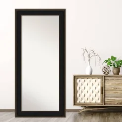 32" X 68" Non-Beveled Mezzanine Espresso Wood Full Length Floor Leaner Mirror - Amanti Art -Safavieh Outlet Store GUEST 505bc062 a271 47c0 839e a53320745d83