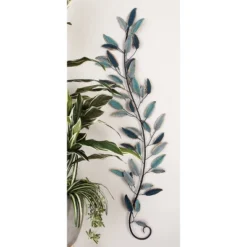 Metal Leaf Wall Decor Set Of 2 Turquoise - Olivia & May