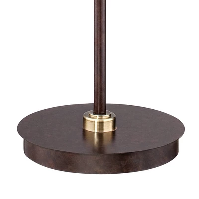 Franklin Iron Works Industrial Downbridge Floor Lamp 66" Tall Bronze Cognac Glass Dimmable LED Edison Bulb For Living Room Reading Office 3 Franklin Iron Works Industrial Downbridge Floor Lamp 66" Tall Bronze Cognac Glass Dimmable LED Edison Bulb For Living Room Reading Office - Image 3