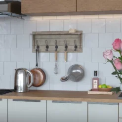 Merrick Lane Pine Wood 24 Inch Wall Mount Storage Rack With 5 Hanging Hooks And Upper Display Shelf 18 Merrick Lane Pine Wood 24 Inch Wall Mount Storage Rack With 5 Hanging Hooks And Upper Display Shelf -Safavieh Outlet Store GUEST 54e12820 a822 403f b044 ccf1c2a10348