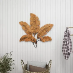 Metal Leaf Clutter Palm Wall Decor With Distressed Textured Brown - Olivia & May -Safavieh Outlet Store GUEST 55069a7d 00b3 4a06 ba07 8b1c4490098d