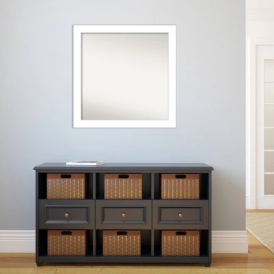 30" X 30" Non-Beveled Wedge White Bathroom Wall Mirror - Amanti Art 4 30" X 30" Non-Beveled Wedge White Bathroom Wall Mirror - Amanti Art - Image 4