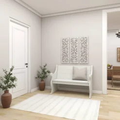 Wood Floral Handmade Intricately Carved Wall Decor Set Of 3 White - Olivia & May -Safavieh Outlet Store GUEST 559cc7a9 ceb6 4301 91f8 24e821b7c5b8