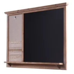 Multi-Functional Wall Memo Board With Chalkboard Brown - StyleCraft