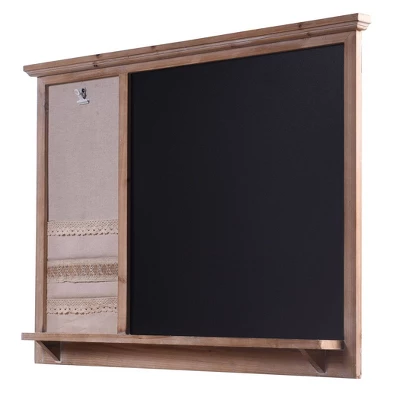 Multi-Functional Wall Memo Board With Chalkboard Brown - StyleCraft 1 Multi-Functional Wall Memo Board With Chalkboard Brown - StyleCraft