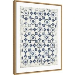18" X 24" Navy Geo III By Aimee Wilson Framed Canvas Wall Art - Amanti Art