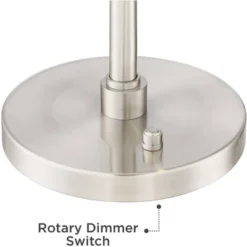 Possini Euro Design Eliptik Modern Desk Table Lamp 24 1/2" High Satin Nickel LED Swing Arm Adjustable Height For Bedroom Living Room Nightstand Office -Safavieh Outlet Store GUEST 57f95403 f17c 44cc 98ac ed3ad7d4f9f9