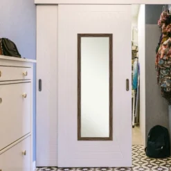 17" X 51" Regis Narrow Framed Full Length On The Door Mirror Light Brown - Amanti Art -Safavieh Outlet Store GUEST 581fbfde 21e7 4357 8952 63ffc574f3bb