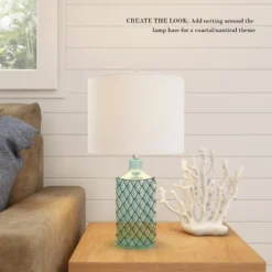 Hastings Home Blue Glass Open Base Table Lamp With LED Bulb And Modern Shade For Coastal, Nautical, And Rustic Cottage Styles 13 Hastings Home Blue Glass Open Base Table Lamp With LED Bulb And Modern Shade For Coastal, Nautical, And Rustic Cottage Styles -Safavieh Outlet Store GUEST 585a1302 f195 477d b03e c153e5310cae