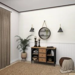 Metal Round 2 Shelf Wall Shelf With Hanging Rope Black - Olivia & May -Safavieh Outlet Store GUEST 58df768b fa55 42fc af14 70de49bcdc05