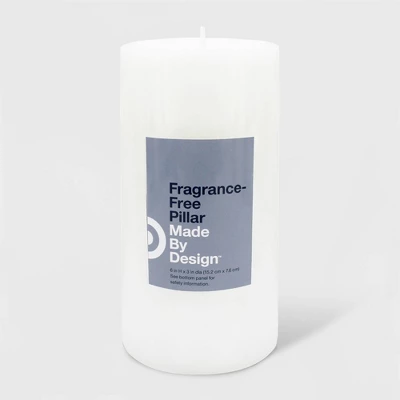 Unscented Pillar Candle White - Made By Design 2 Unscented Pillar Candle White - Made By Design - Image 2