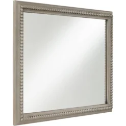 Noble Park Rectangular Vanity Wall Mirror Vintage Rustic Farmhouse Beaded Gray Washed Wood Frame 25 1/2" Wide For Bathroom Bedroom Living Room House -Safavieh Outlet Store GUEST 5baf7ee9 9b56 44fc 94d6 e23009ed9e4f