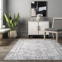 NuLOOM Ren Vintage Floral Machine Washable Area Rug -Safavieh Outlet Store GUEST 5c00d40f e37a 45c1 aab2 c0007b19de1d