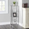Home Basics 4 Tier Multi Use Rectangle Glass Corner Shelf, Clear