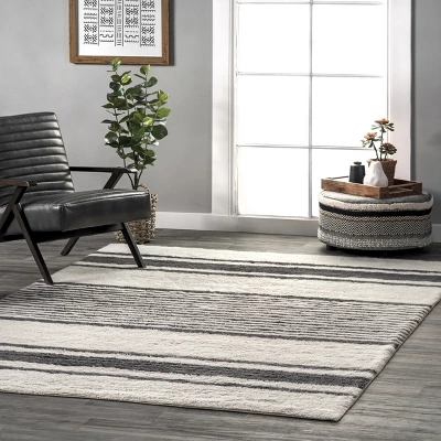 Lauren Liess X RugsUSA - Striped Wool Machine Washable Area Rug 2 Lauren Liess X RugsUSA - Striped Wool Machine Washable Area Rug - Image 2
