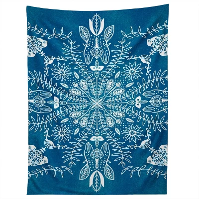 Sunshinecanteen Flores Cyan Tapestry - Society6 3 Sunshinecanteen Flores Cyan Tapestry - Society6 - Image 3