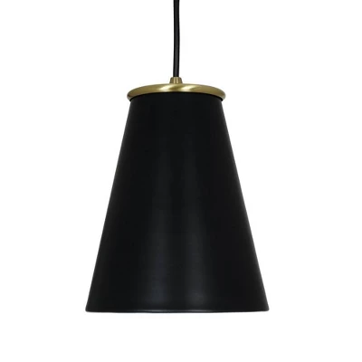 10.38" Metal Pendant Ceiling Light Black - Cresswell Lighting 4 10.38" Metal Pendant Ceiling Light Black - Cresswell Lighting - Image 4