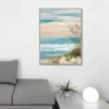 30" X 40" Beach At Dusk By Sally Swatland Framed Canvas Art Print - Masterpiece Art Gallery