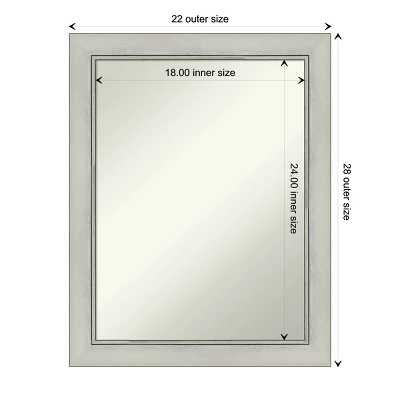 22" X 28" Non-Beveled Flair Silver Patina Wall Mirror - Amanti Art 3 22" X 28" Non-Beveled Flair Silver Patina Wall Mirror - Amanti Art - Image 3