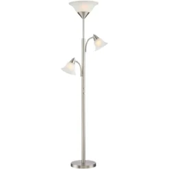 360 Lighting Jordan Modern Torchiere Floor Lamp With Side Lights 71 1/2" Tall Brushed Nickel Alabaster Glass Shade For Living Room Reading Bedroom -Safavieh Outlet Store GUEST 5f33c8c4 bd5a 4fb8 b18b f88ae94a3774
