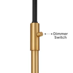 Possini Euro Design Tarrah Mid Century Modern 63" Tall Chairside Arc Floor Lamp Gold Black Metal Clear Glass Shade For Living Room House -Safavieh Outlet Store GUEST 5fdd3f6a 2906 4028 af93 13a02082d8a8