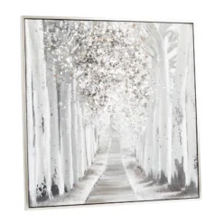 Canvas Landscape Trees Framed Wall Art With Silver Frame White - Olivia & May -Safavieh Outlet Store GUEST 608c375e 1d5b 4a76 964b 2445ba948a2c