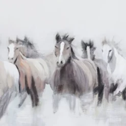 Canvas Horse Handmade Framed Wall Art With Brown Frame Gray - Olivia & May -Safavieh Outlet Store GUEST 60bc5e66 7329 48ae bd3d f9f59d44490e