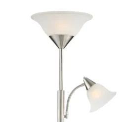 360 Lighting Jordan Modern Torchiere Floor Lamp With Side Lights 71 1/2" Tall Brushed Nickel Alabaster Glass Shade For Living Room Reading Bedroom -Safavieh Outlet Store GUEST 6168e516 8e3f 4dba 81e9 9c592ce29c01