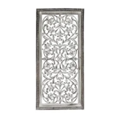 Mango Wood Floral Handmade Intricately Carved Arabesque Wall Decor - Olivia & May -Safavieh Outlet Store GUEST 6206eeb9 671f 4ca8 8cda 0ebccb2f909c