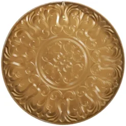 Metal Floral Wall Decor With Embossed Details Gold - Olivia & May