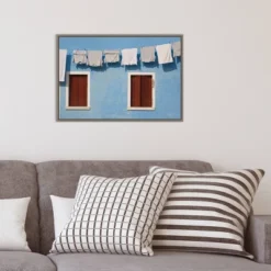 23" X 16" Hanging Laundry Along Wall By Brenda Tharp Danita Delimont Framed Canvas Wall Art Blue - Amanti Art 13 23" X 16" Hanging Laundry Along Wall By Brenda Tharp Danita Delimont Framed Canvas Wall Art Blue - Amanti Art -Safavieh Outlet Store GUEST 641a5143 6445 4421 99af 7eae912e9794