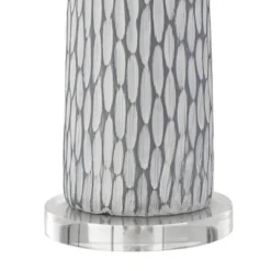 360 Lighting Patrick Modern Coastal Table Lamp With Round Riser 27 1/4" Tall Gray White Wash Ceramic Drum Fabric Shade For Bedroom Living Room Home -Safavieh Outlet Store GUEST 6451c3be 9d21 49de bf6c a43fbd1c1d60
