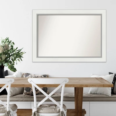 42" X 30" Non-Beveled Eva White Silver Wall Mirror - Amanti Art 6 42" X 30" Non-Beveled Eva White Silver Wall Mirror - Amanti Art - Image 6