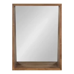 18" X 24" Hutton Functional Wall Mirror Rustic Brown - Kate & Laurel All Things Decor
