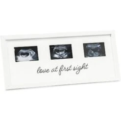 Wood Sonogram Picture Photo Frame For 3 Ultrasound Keepsake 2.5"x3.75" Photo Tabletop / Wall, White 17"x7.5"x0.5" -Safavieh Outlet Store GUEST 650418ac 38d8 49fd 883a 1dd65af3fa1d