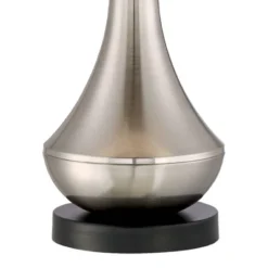 360 Lighting Simon Modern Table Lamps 25 1/2" High Set Of 2 Brushed Nickel With USB Charging Port Ivory Linen Shade For Bedroom Living Room House Desk -Safavieh Outlet Store GUEST 65c81d35 b72c 4310 8b86 04909f088c5e