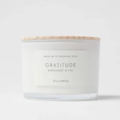 Wood Lidded Glass Wellness Grateful Candle - Threshold™ -Safavieh Outlet Store GUEST 6600c96d 154d 4784 9301 47715a63ff42